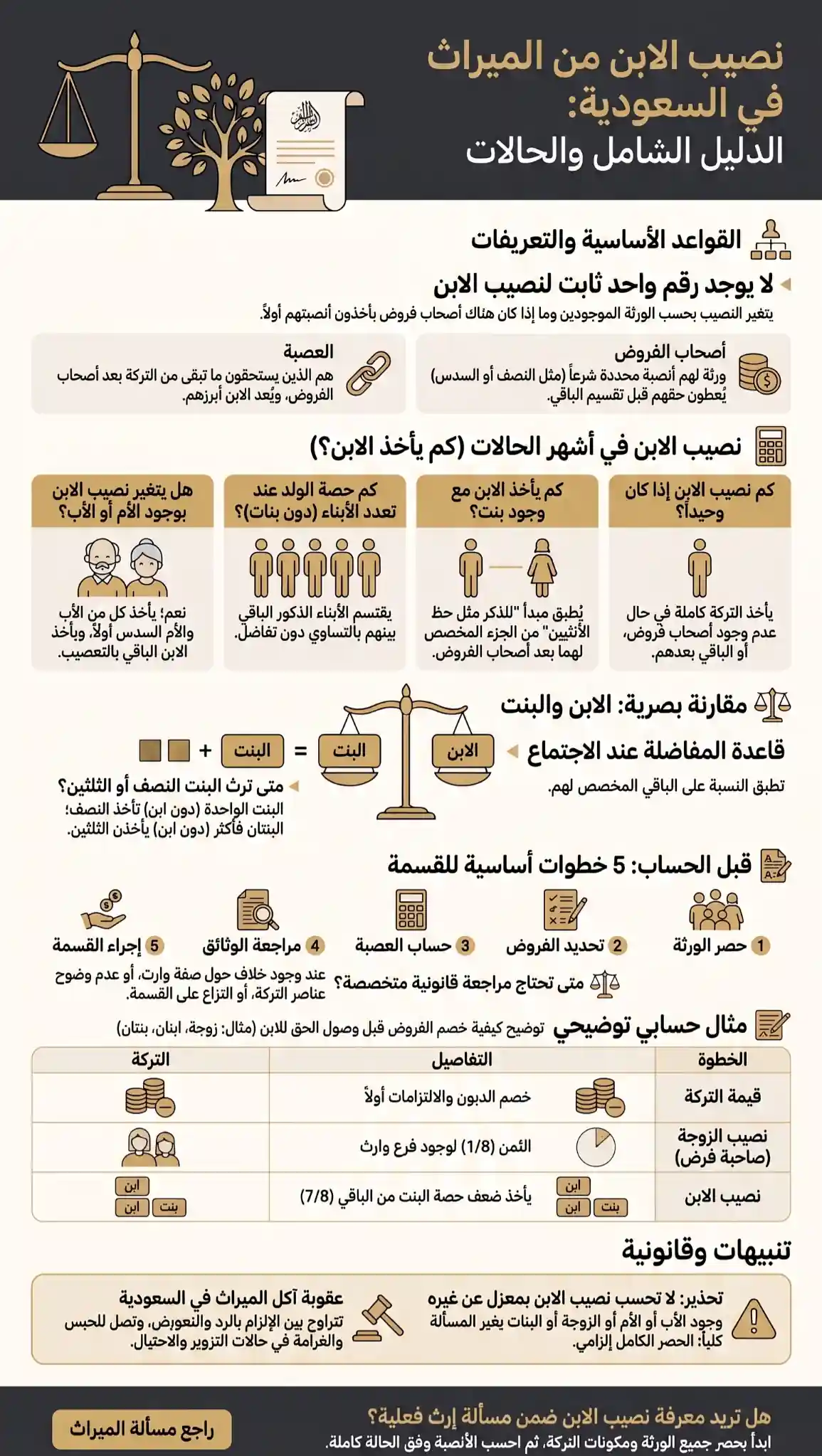 نصيب الابن من الميراث في السعودية